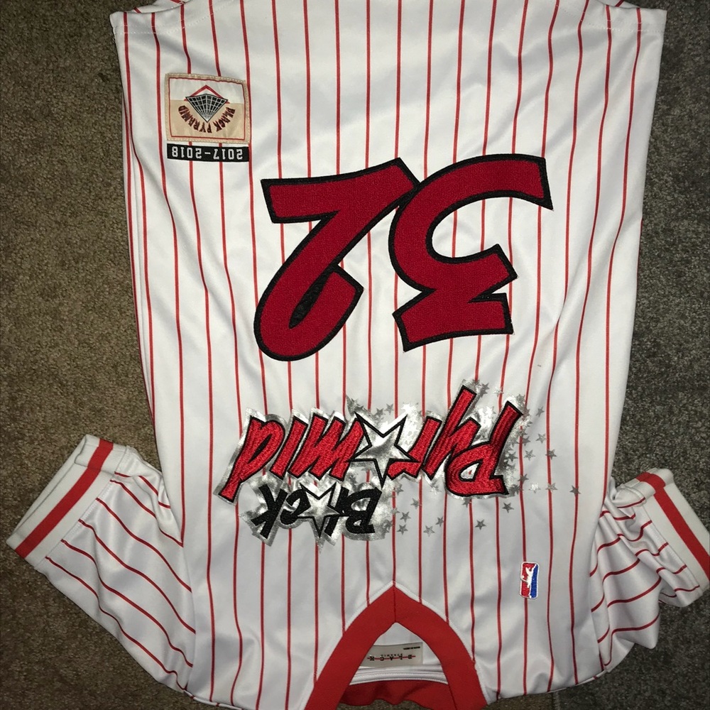 Black Pyramid Red and White #32 Jersey